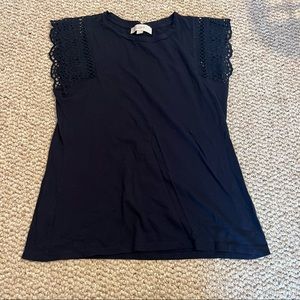 LOFT Eyelet Trim Top Small